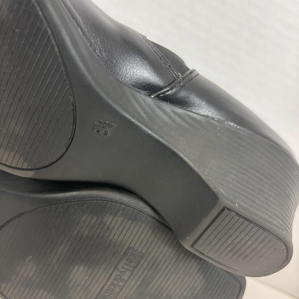 Kelly & Katie Wedge‎ Heel Shoes Womens Size 8.5 Black Pumps Buckle